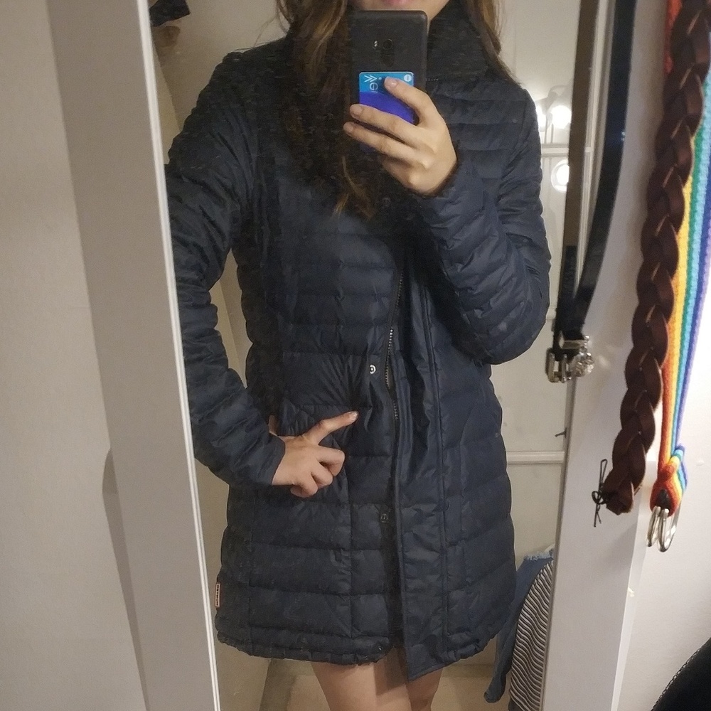 Hunter Women's Long Down Coat - Navy